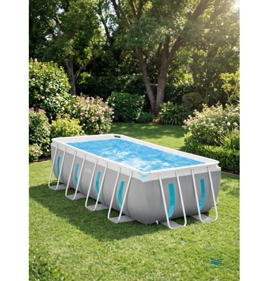 Бассейн каркасный прямоугольный "Prism Clearviev Rectangular Pool", 400x200x122 см, 8418 л, ф.-н. 2006 л/ч, лестница, тент, подстилка, Intex 26770 Бассейн каркасный прямоугольный "Prism Clearviev Rectangular Pool", 400x200x122 см, 8418 л, ф.-н. 2006 л/ч, лестница, тент, подстилка, Intex 26770