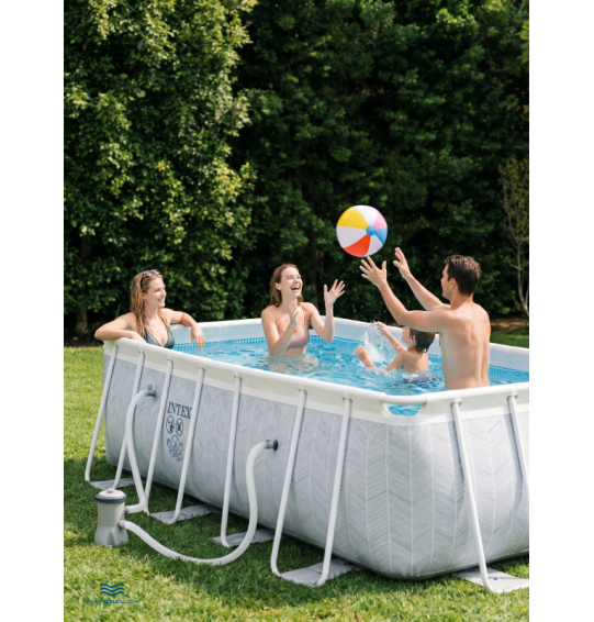 Бассейн каркасный прямоугольный Intex 26780 "Chevron Prism Frame" , 400х200х100 см, 6836 л, фильтр-насос 2006 л/ч, лестница Бассейн каркасный прямоугольный Intex 26780 "Chevron Prism Frame" , 400х200х100 см, 6836 л, фильтр-насос 2006 л/ч, лестница