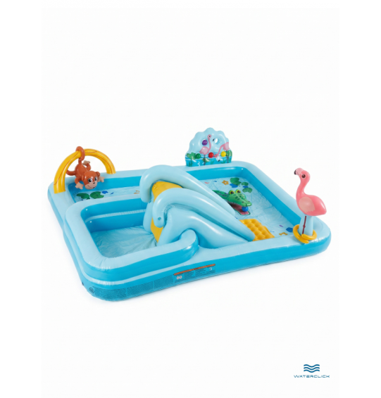 Надувной игровой центр "Джунгли" с горкой и фонтаном, Intex 57161, 244*198*71 см см, от 3 лет, 493 л Надувной игровой центр "Джунгли" с горкой и фонтаном, Intex 57161, 244*198*71 см см, от 3 лет, 493 л