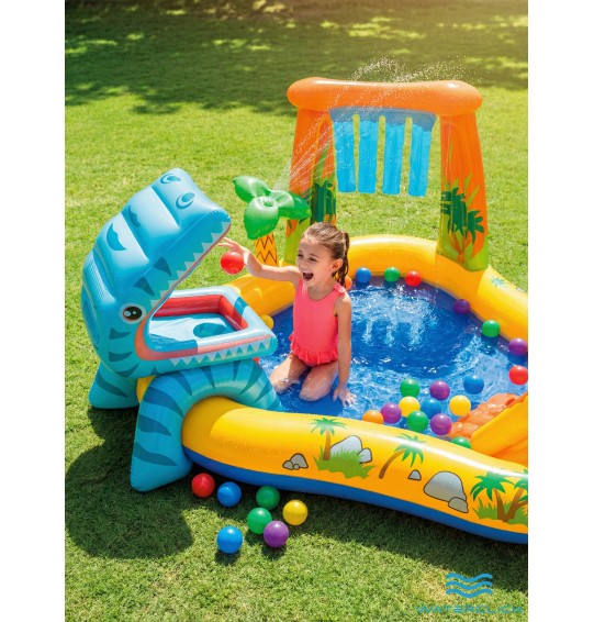 Детский игровой центр "Динозавр", Intex 57444, размер - 249х191х109см, 310л, от 2 лет.