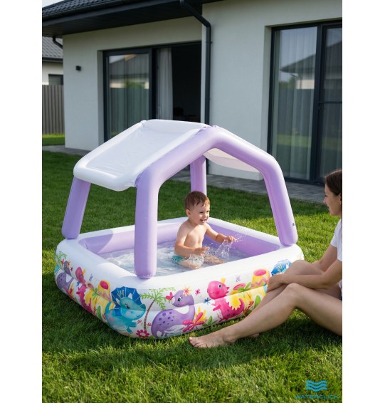 Детский надувной бассейн с навесом Intex 57470, 157*157*122см, 280л, от 2 лет.