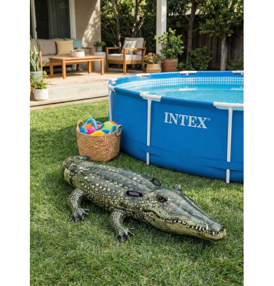 Надувной матрас для плавания с ручками Intex 57551 "Аллигатор", 170х86см, от 3 лет, до 40 кг.