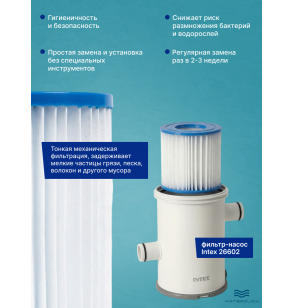 Сменный фильтр-картридж Intex 29007 тип H для фильтр-насоса Intex 26602 (28602)