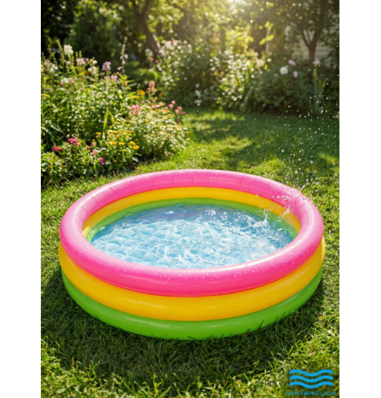 Надувной детский бассейн Intex 58924 "Радуга" 86x25см с мягким дном, для детей 1-3 года, 56л