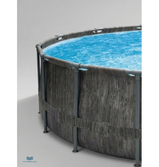 Бассейн каркасный круглый intex 26742 "GreyWood Prism Frame Premium", 457х122см, 16805 л, фильтр-насос, лестница, тент, подстилка