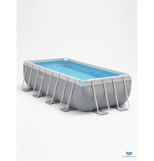 Бассейн каркасный прямоугольный Intex 26790 "Prism Frame Rectangular", 400х200х122см, 8418 л, фильтр-насос, лестница