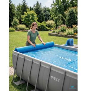 Тент-покрывало Intex 28016, с обогревающим эффектом для прямоугольного бассейна, 549х275см 