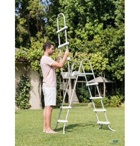 Лестница для бассейнов INTEX 28076, высота -122 см, с площадкой и съёмными ступенями