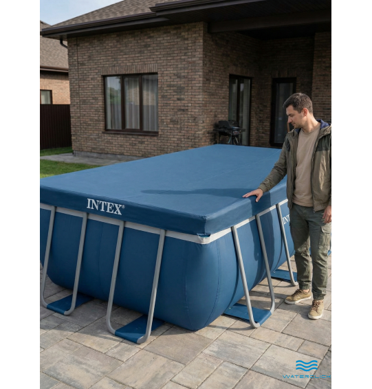 Тент (покрывало) Intex 28038 на прямоугольный каркасный бассейн, размер - 300х200см
