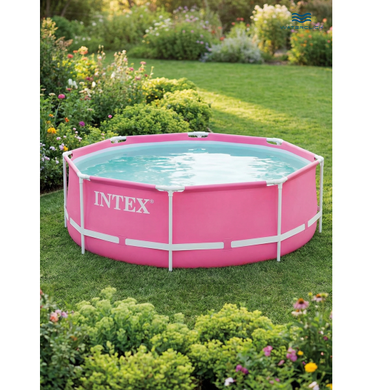 Каркасный бассейн Intex 28290 "Pink Metal Frame", размер 244x76см, объем 2843л