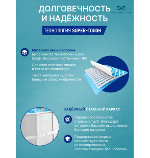 Бассейн каркасный INTEX "Prism Frame" 26718, 366 x 122см (10685л)