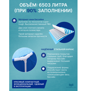 Каркасный бассейн Intex 28210 Metal Frame, 366x76см, 6503л